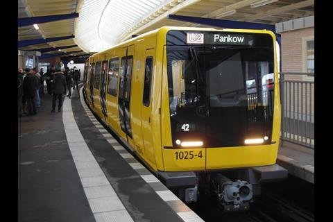Berlin transport operator BVG had exercised a €140m option for a further 27 four-car Stadler Type IK metro trainsets.
